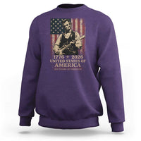 Vintage Abraham Lincoln Abe Lincoln Playing Guitar 250 Years Sweatshirt 1776 2026 Humor Patriotic USA Flag