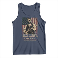 Vintage Abraham Lincoln Abe Lincoln Playing Guitar 250 Years Tank Top 1776 2026 Humor Patriotic USA Flag
