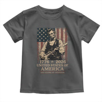 Vintage Abraham Lincoln Abe Lincoln Playing Guitar 250 Years Toddler T Shirt 1776 2026 Humor Patriotic USA Flag