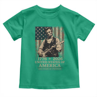 Vintage Abraham Lincoln Abe Lincoln Playing Guitar 250 Years Toddler T Shirt 1776 2026 Humor Patriotic USA Flag