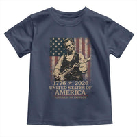 Vintage Abraham Lincoln Abe Lincoln Playing Guitar 250 Years Toddler T Shirt 1776 2026 Humor Patriotic USA Flag