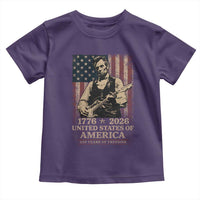 Vintage Abraham Lincoln Abe Lincoln Playing Guitar 250 Years Toddler T Shirt 1776 2026 Humor Patriotic USA Flag