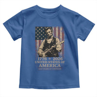 Vintage Abraham Lincoln Abe Lincoln Playing Guitar 250 Years Toddler T Shirt 1776 2026 Humor Patriotic USA Flag