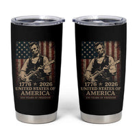 Vintage Abraham Lincoln Abe Lincoln Playing Guitar 250 Years Tumbler Cup 1776 2026 Humor Patriotic USA Flag