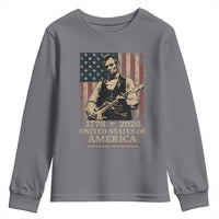 Vintage Abraham Lincoln Abe Lincoln Playing Guitar 250 Years Youth Sweatshirt 1776 2026 Humor Patriotic USA Flag
