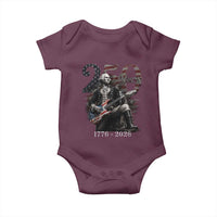 Vintage George Washington Playing Guitar 250 Years Baby Onesie 1776 2026 Humor Patriotic USA Flag