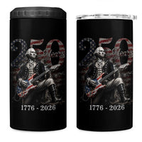 Vintage George Washington Playing Guitar 250 Years 4 in 1 Can Cooler Tumbler 1776 2026 Humor Patriotic USA Flag