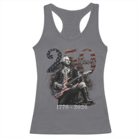 Vintage George Washington Playing Guitar 250 Years Racerback Tank Top 1776 2026 Humor Patriotic USA Flag