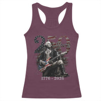 Vintage George Washington Playing Guitar 250 Years Racerback Tank Top 1776 2026 Humor Patriotic USA Flag