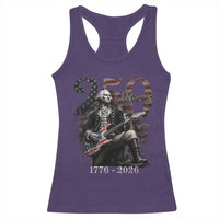Vintage George Washington Playing Guitar 250 Years Racerback Tank Top 1776 2026 Humor Patriotic USA Flag