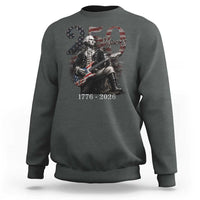 Vintage George Washington Playing Guitar 250 Years Sweatshirt 1776 2026 Humor Patriotic USA Flag
