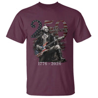 Vintage George Washington Playing Guitar 250 Years T Shirt 1776 2026 Humor Patriotic USA Flag