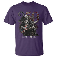 Vintage George Washington Playing Guitar 250 Years T Shirt 1776 2026 Humor Patriotic USA Flag
