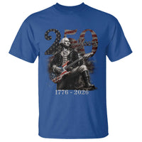 Vintage George Washington Playing Guitar 250 Years T Shirt 1776 2026 Humor Patriotic USA Flag