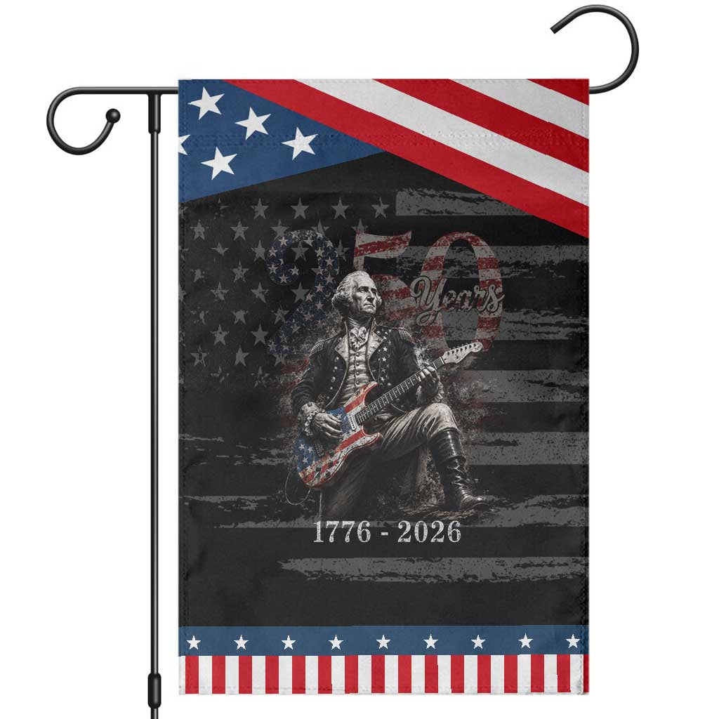 Vintage George Washington Playing Guitar 250 Years Patriotic Garden Flag 1776 2026 Humor Patriotic USA Flag