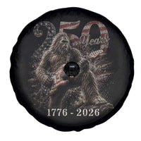 Vintage Bigfoot Playing Guitar 250 Years Spare Tire Cover 1776 2026 Bigfoot Patriotic USA Flag Sasquatch