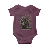 Vintage Bigfoot Playing Guitar 250 Years Baby Onesie 1776 2026 Bigfoot Patriotic USA Flag Sasquatch