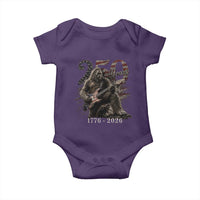 Vintage Bigfoot Playing Guitar 250 Years Baby Onesie 1776 2026 Bigfoot Patriotic USA Flag Sasquatch