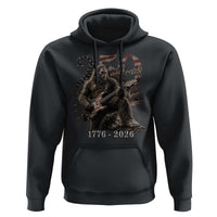 Vintage Bigfoot Playing Guitar 250 Years Hoodie 1776 2026 Bigfoot Patriotic USA Flag Sasquatch