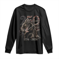 Vintage Bigfoot Playing Guitar 250 Years Long Sleeve Shirt 1776 2026 Bigfoot Patriotic USA Flag Sasquatch