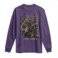 Vintage Bigfoot Playing Guitar 250 Years Long Sleeve Shirt 1776 2026 Bigfoot Patriotic USA Flag Sasquatch