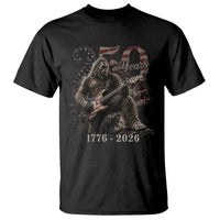 Vintage Bigfoot Playing Guitar 250 Years T Shirt 1776 2026 Bigfoot Patriotic USA Flag Sasquatch