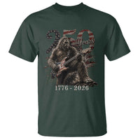Vintage Bigfoot Playing Guitar 250 Years T Shirt 1776 2026 Bigfoot Patriotic USA Flag Sasquatch