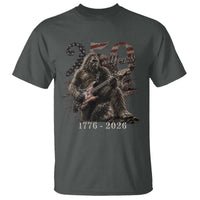 Vintage Bigfoot Playing Guitar 250 Years T Shirt 1776 2026 Bigfoot Patriotic USA Flag Sasquatch