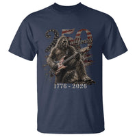 Vintage Bigfoot Playing Guitar 250 Years T Shirt 1776 2026 Bigfoot Patriotic USA Flag Sasquatch