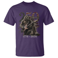 Vintage Bigfoot Playing Guitar 250 Years T Shirt 1776 2026 Bigfoot Patriotic USA Flag Sasquatch