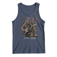 Vintage Bigfoot Playing Guitar 250 Years Tank Top 1776 2026 Bigfoot Patriotic USA Flag Sasquatch