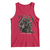 Vintage Bigfoot Playing Guitar 250 Years Tank Top 1776 2026 Bigfoot Patriotic USA Flag Sasquatch