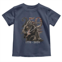 Vintage Bigfoot Playing Guitar 250 Years Toddler T Shirt 1776 2026 Bigfoot Patriotic USA Flag Sasquatch