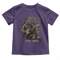 Vintage Bigfoot Playing Guitar 250 Years Toddler T Shirt 1776 2026 Bigfoot Patriotic USA Flag Sasquatch