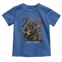 Vintage Bigfoot Playing Guitar 250 Years Toddler T Shirt 1776 2026 Bigfoot Patriotic USA Flag Sasquatch