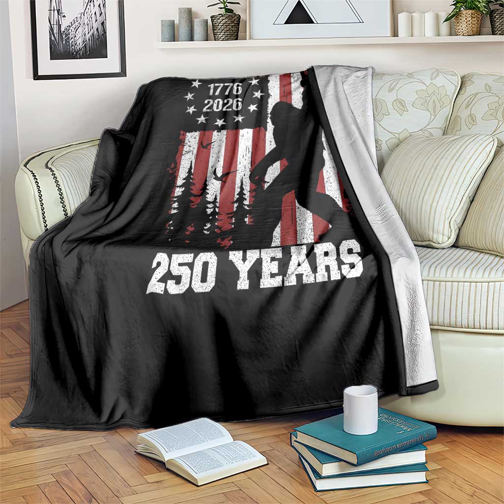 Vintage Bigfoot USA 250th Anniversary Throw Blanket 250 Years Of Freedom US Flag Independence Day 4th July Patriotic