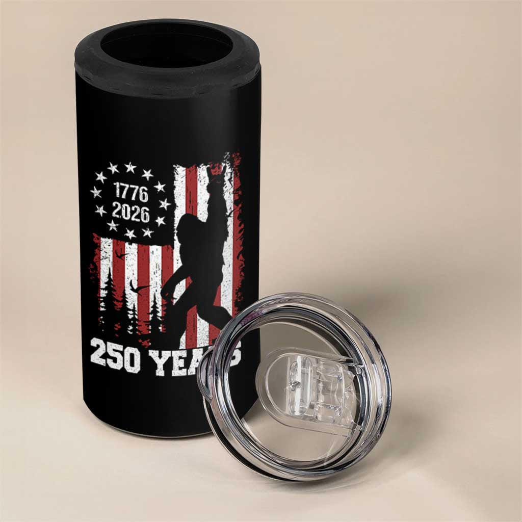 Vintage Bigfoot USA 250th Anniversary 4 in 1 Can Cooler Tumbler 250 Years Of Freedom US Flag Independence Day 4th July Patriotic