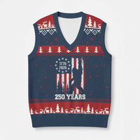 Vintage Bigfoot USA 250th Anniversary V-Neck Knit Sweater Vest 250 Years Of Freedom US Flag Independence Day 4th July Patriotic