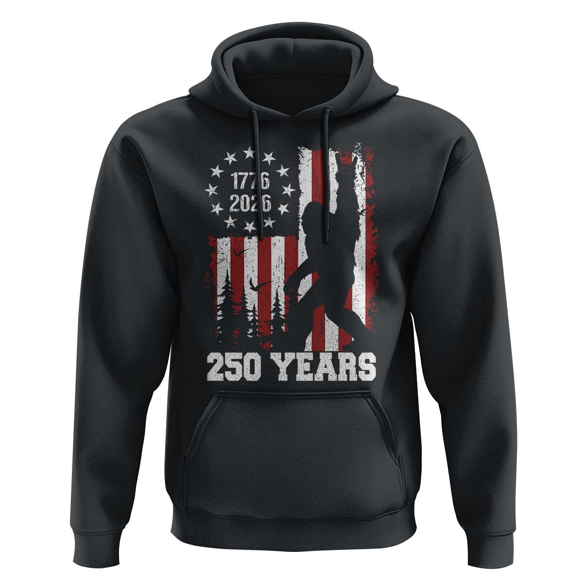 Vintage Bigfoot USA 250th Anniversary Hoodie 250 Years Of Freedom US Flag Independence Day 4th July Patriotic