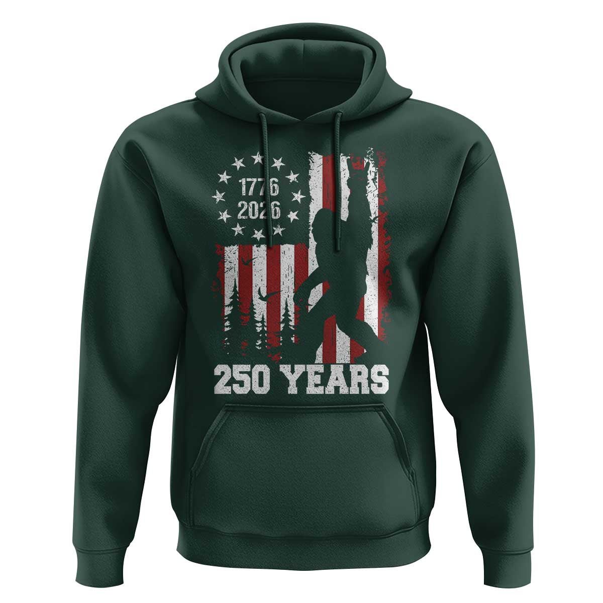 Vintage Bigfoot USA 250th Anniversary Hoodie 250 Years Of Freedom US Flag Independence Day 4th July Patriotic