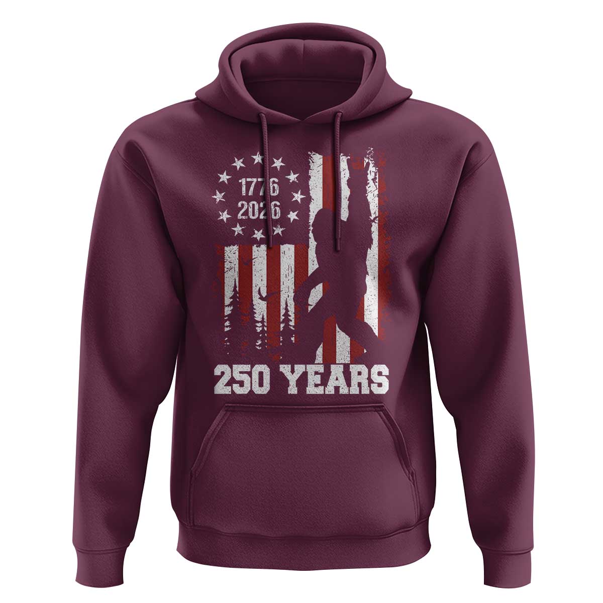 Vintage Bigfoot USA 250th Anniversary Hoodie 250 Years Of Freedom US Flag Independence Day 4th July Patriotic