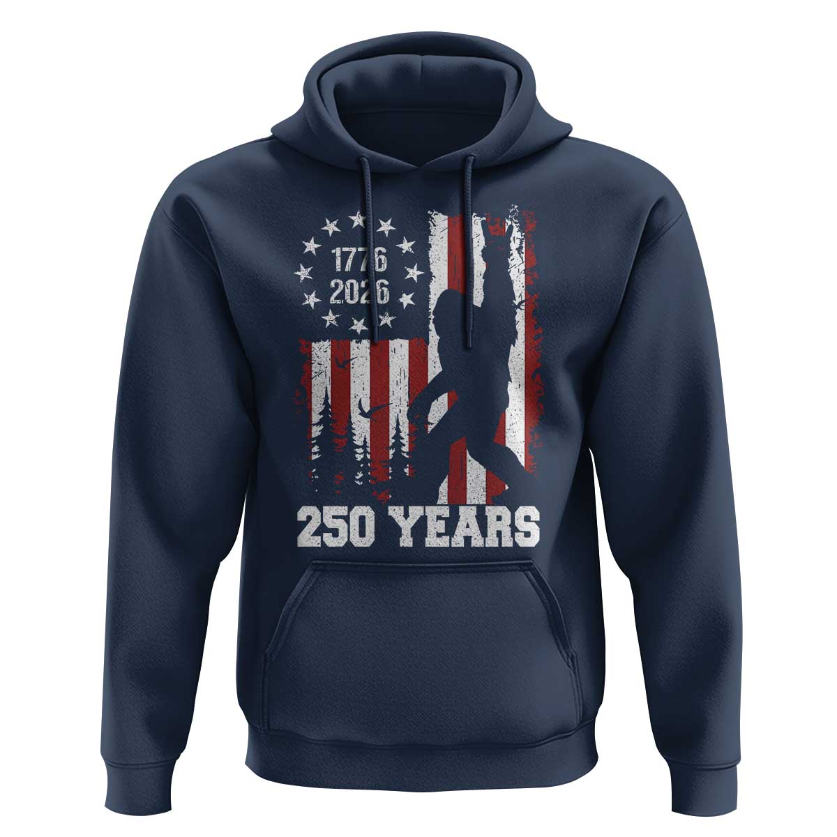 Vintage Bigfoot USA 250th Anniversary Hoodie 250 Years Of Freedom US Flag Independence Day 4th July Patriotic