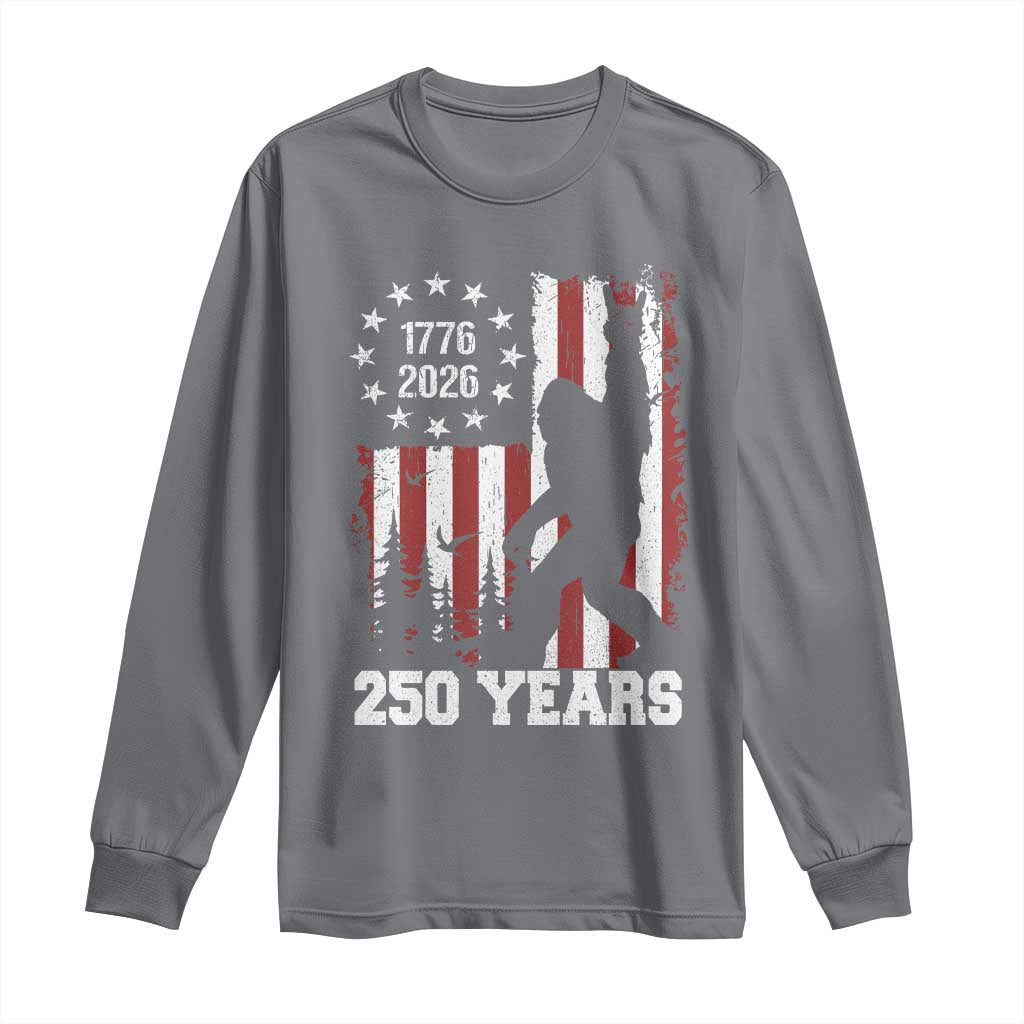 Vintage Bigfoot USA 250th Anniversary Long Sleeve Shirt 250 Years Of Freedom US Flag Independence Day 4th July Patriotic