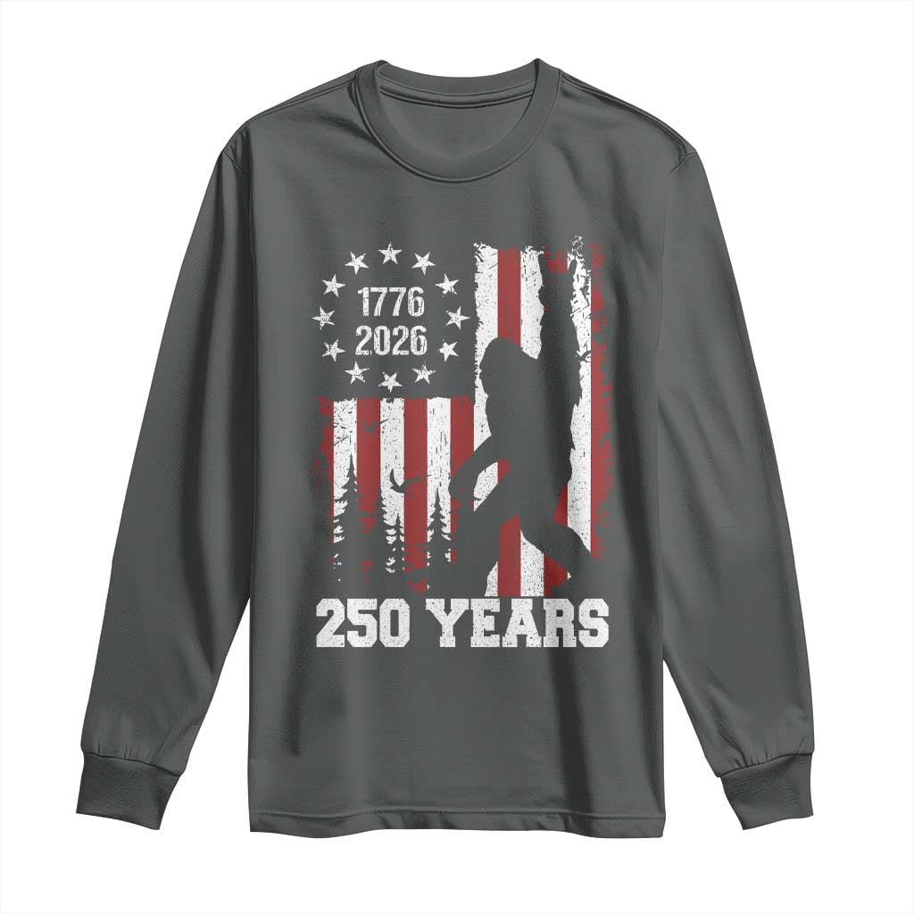 Vintage Bigfoot USA 250th Anniversary Long Sleeve Shirt 250 Years Of Freedom US Flag Independence Day 4th July Patriotic