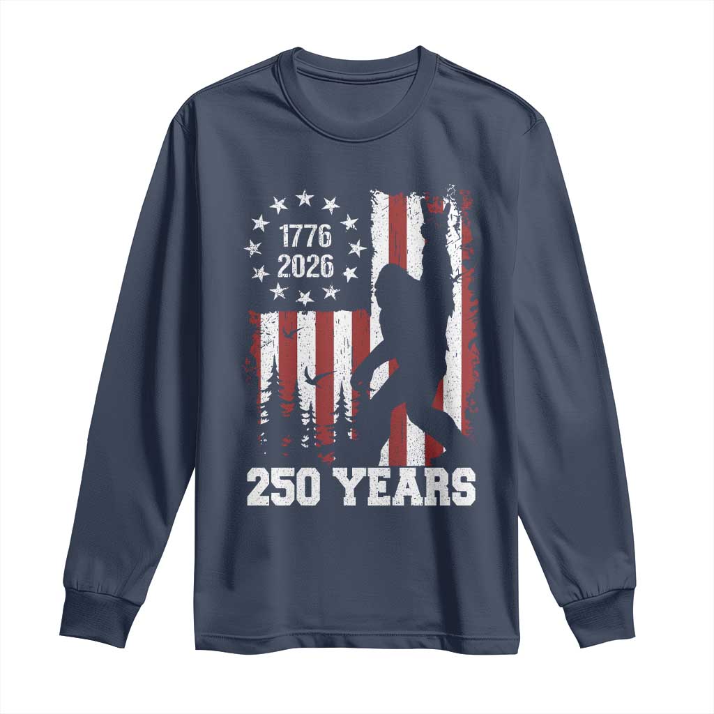 Vintage Bigfoot USA 250th Anniversary Long Sleeve Shirt 250 Years Of Freedom US Flag Independence Day 4th July Patriotic