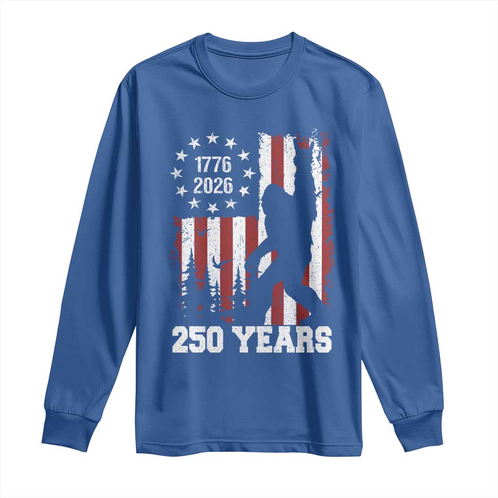 Vintage Bigfoot USA 250th Anniversary Long Sleeve Shirt 250 Years Of Freedom US Flag Independence Day 4th July Patriotic