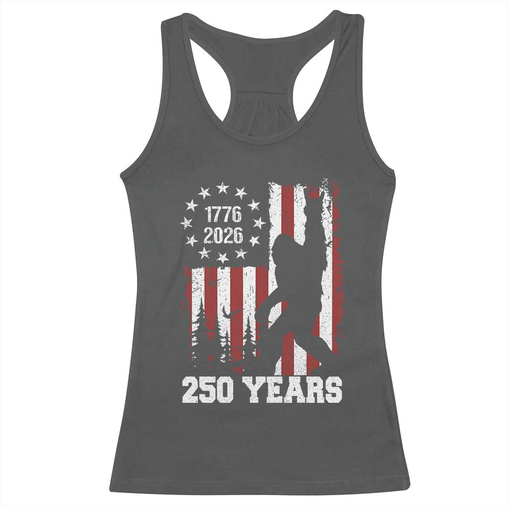 Vintage Bigfoot USA 250th Anniversary Racerback Tank Top 250 Years Of Freedom US Flag Independence Day 4th July Patriotic