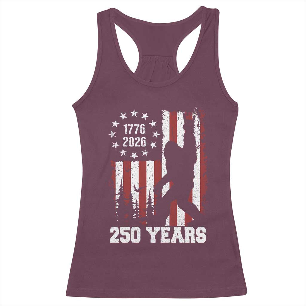 Vintage Bigfoot USA 250th Anniversary Racerback Tank Top 250 Years Of Freedom US Flag Independence Day 4th July Patriotic