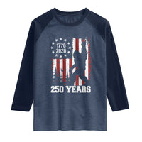 Vintage Bigfoot USA 250th Anniversary Raglan Shirt 250 Years Of Freedom US Flag Independence Day 4th July Patriotic