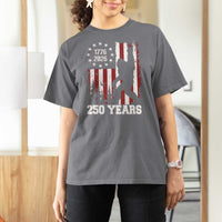 Vintage Bigfoot USA 250th Anniversary T Shirt For Women 250 Years Of Freedom US Flag Independence Day 4th July Patriotic